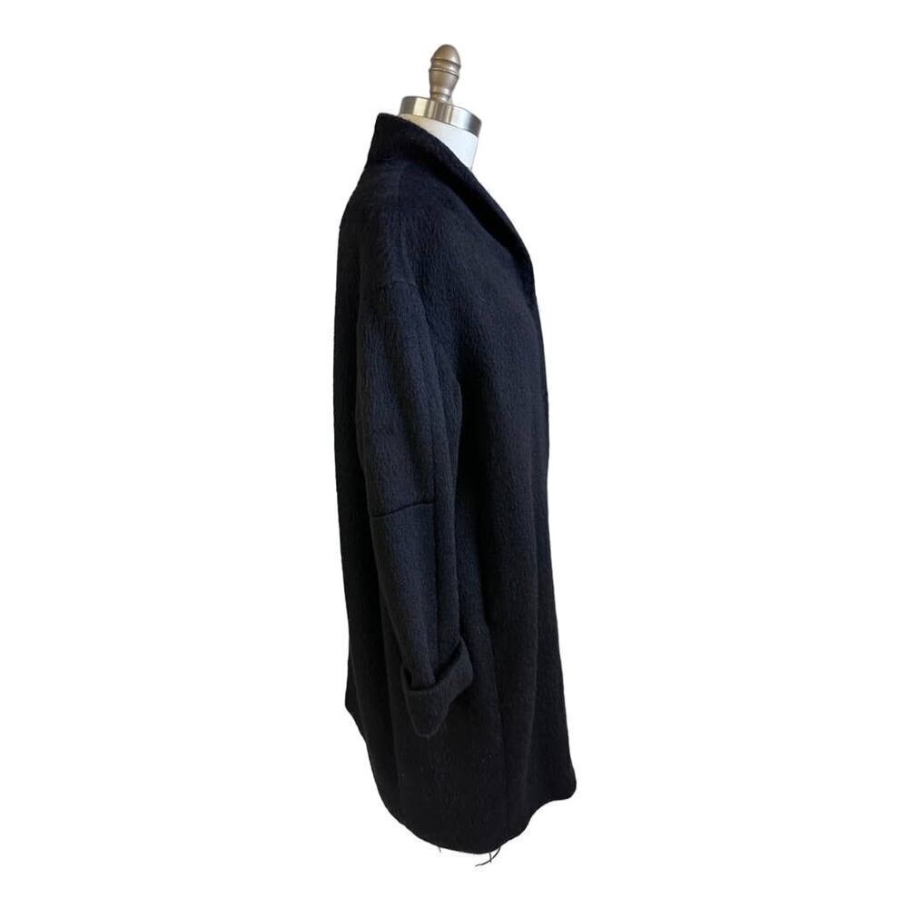 Marimekko “Mollis” Mohair Wool Blend Sack Coat Black L 12/14 - Picture 4 of 10